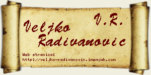 Veljko Radivanović vizit kartica
